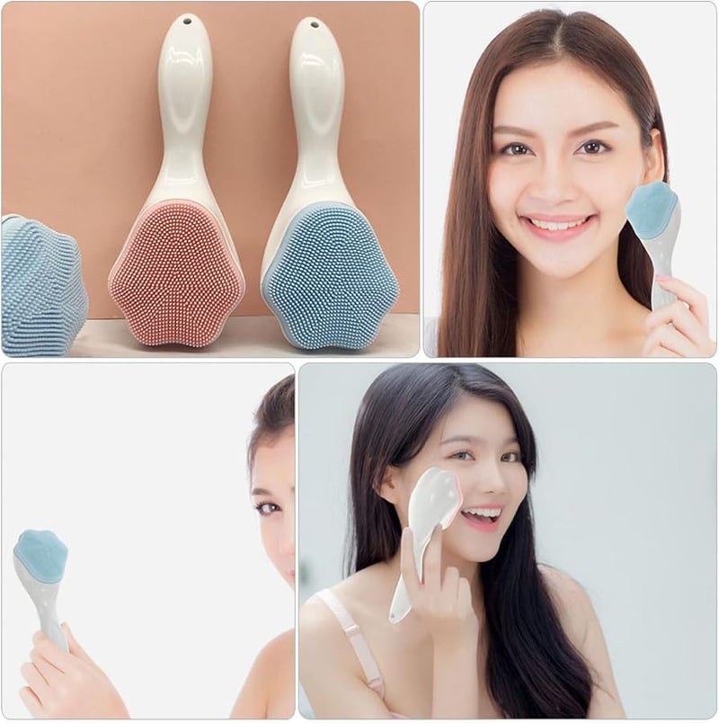 Silicone Facial Cleansing Brush Set For Sensitive Skin Deep Pore Cleanser Massage - Image 2